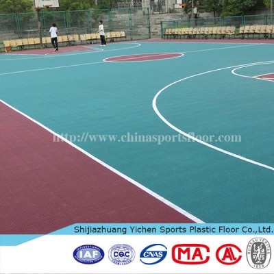 temporary interlocking basketball court